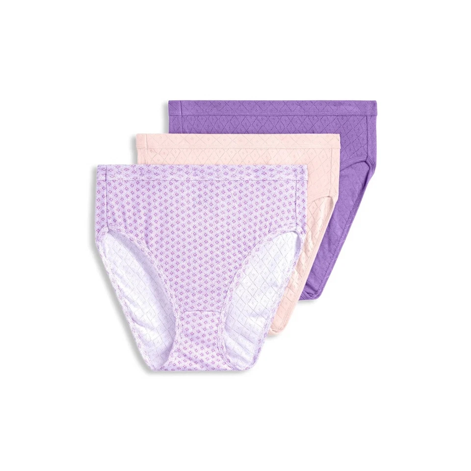 Jockey 3-Pack Elance French Cut 1541 Breathe 100 Cotton 9/2XL Berry/White