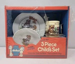 VTG 1983 Deka Return Of The Jedi Ewok Wicket 3 PC Childs Dish Set NIB Star Wars - Picture 1 of 8