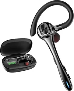 Earbuds Wireless Earpiece Bluetooth Headset with Noise Canceling Mic 160H Black - Picture 1 of 6