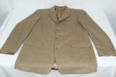 Blazer chaqueta abrigo deportivo Stafford 42L beige tostado lana espiga 3 botones para hombre Foto 1 de 4