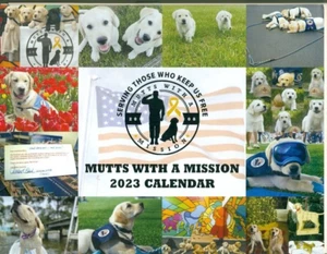 COLLECTIBLE CALENDAR - 2023 - MUTTS WITH A MISSION - DOGS - PUPPIES - Picture 1 of 2