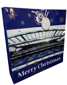 LOTE DE TRABAJO 6 x BOLSA DE REGALO OFICIAL CHELSEA F.C IMAGEN DE ESTADIO DE NAVIDAD COPOS DE NIEVE - Imagen 1 de 1