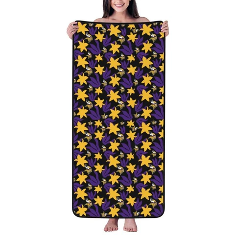 Baltimore Ravens Soft Coral Velvet Bath Towel Soft Travel Bath Towel 27x55in Cover