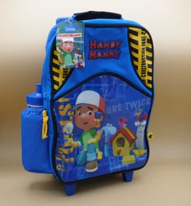 Handy Manny Rolling Backpack Handle Can We Fix It Suitcase Travel Kids - Picture 1 of 4