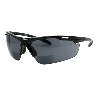 Gafas de sol de lectura bifocales para hombre medio borde envolventes lector deportivo UV400 Foto 1 de 3