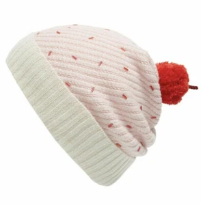 Kate Spade Womens Knit Cupcake Hat Pink Cream Cuff Sprinkles Cherry New NWT $72 - Picture 1 of 17