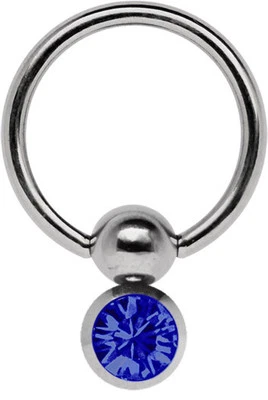 Titan Orecchio Piercing Anello Bcr 1,2mm Con Doppio Sfera a Clip 5/6mm E Un Cz - Immagine 1 di 2