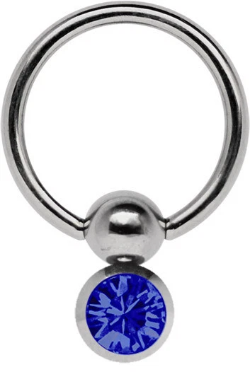 Titan Orecchio Piercing Anello Bcr 1,2mm Con Doppio Sfera a Clip 5/6mm E Un Cz - Immagine 1 di 2
