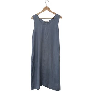 Nicole Farhi Diversion Blue Linen Knee Length Dress Size M Used - Picture 1 of 8