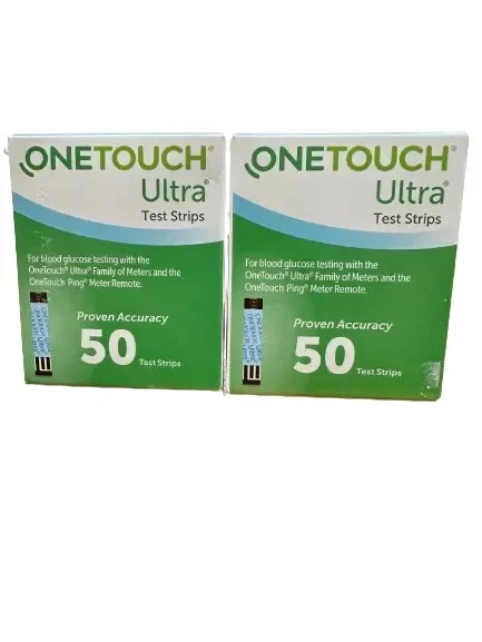 100 One Touch Ultra Blue Diabetic Blood Glucose Test Strips  6/26+ w lancet - Image 1 of 1