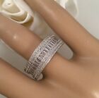 Vintage Jewellery Band Ring with White Sapphires Antique Art Deco Dress Jewelry 