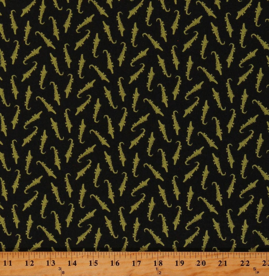 Cotton Alligators Crocodiles Reptiles Cotton Fabric Print by the Yard D380.39 - Image 1 of 1