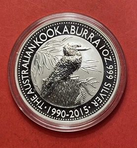 2015 $1 Silver Australia Kookaburra, Gem Uncirculated, 1 Oz .999 Fine Silver. - Picture 1 of 2