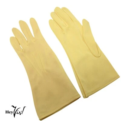 Guantes De Colección Lee Begman Amarillo Longitud Muñeca Doble Tejido Nylon 7 1/2 - Hey Viv Foto 1 de 4