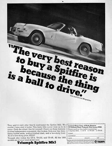 1968 Triumph Spitfire Mk3 "A Ball to Drive" Original Print Ad - Picture 1 of 1