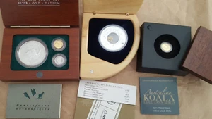 2004 Eureka $1 Gold&Silver +2011 Aus Koala Gold 1/25 +1993 AUS Silver gold set - Picture 1 of 11