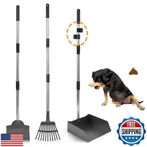 LUFFWELL Dog Pooper Scooper, Adjustable Handle Poop Scooper with Tray,Rake an - Picture 1 of 5