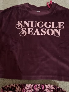 Justice "Snuggle Season" 2-Piece Soft Set Cute Girl's Size S 7/8 NEW. - Picture 1 of 7