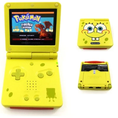 SpongeBob Yellow Game Boy Advance GBA SP Console w/ AGS 101 Brighter Backlit LCD - Image 1 of 4
