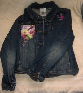 NEW Disney Tinker Bell Girls Jean Jacket  Embroidered Size M 7/8 - Picture 1 of 7