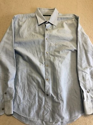 Perry Ellis Button Up Shirt Mens Large Blue 100% Cotton Collared Dress - Image 1 of 4