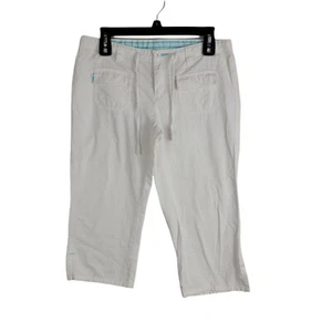 Aeropostale Womens White Mid Rise Flat Front Flap Pocket Capri Pant Size 5/6 - Picture 1 of 10