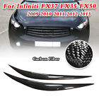 Real Carbon Fiber Headlight Eyebrow Trim For Infiniti FX37 FX35 FX50 2009-2013