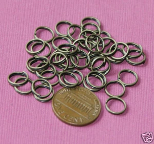 100 pcs of Antiqued Brass Split Ring 8mm - Picture 1 of 1