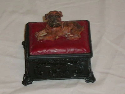 Bull Dog Trinket Box Vintage Antique Style / Pug / A Very Nice Gift Mum Dad