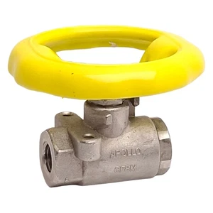 Appolo 76-101-01 Stainless Steel Ball Valve w/ Round Handle, 2000PSI, 1/4in NPT - Picture 1 of 8