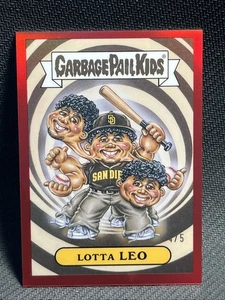 2025 BOWMAN CHROME LEO De VRIES RED REFRACTOR 4/5 Garbage Pail Kids SSP - Picture 1 of 4