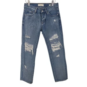 Pacsun Boyfriend Jeans 23 Womens Mid Rise Skinny Leg Distressed Medium Wash - Picture 1 of 7