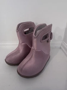 BOGS wasserdichte rosa metallic Schnee-/Regenstiefel – Größe 8 Kleinkind - Bild 1 von 14