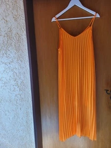 Amisu New Yorker. Plissee Kleid. Orange. Gr.42. Sommer. Spagettiträger. - Bild 1 von 1