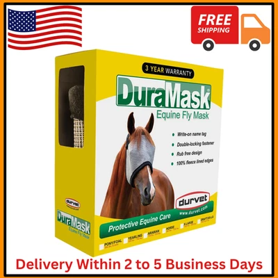 Máscara de mosca de caballo Duramask | Máscara equina protectora de orejas abiertas de un año Foto 1 de 2