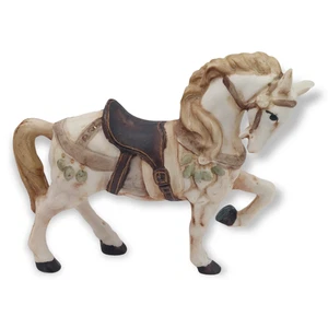 Weißes Pferd Figur Keramik Price Products NJ Sattel 6" lang CHIP AM OHR - Bild 1 von 15