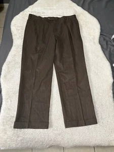 Brooks Brothers 346 Men’s Brown Pleated Straight Wool Pants Size 38x30 - Picture 1 of 7