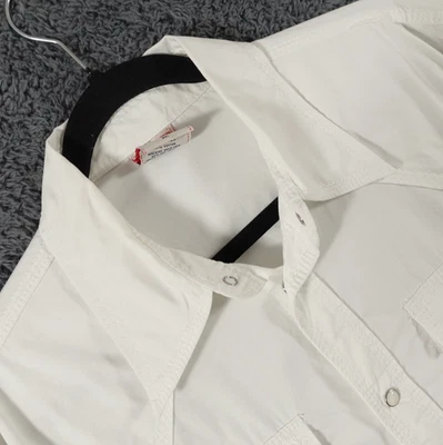 Camisa True Religion Para Hombres XL Blanca Perla A Presión Western Trucker Bolsillos Manga Larga Foto 1 de 4