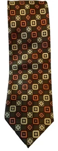Corbata de cuello geométrica marrón Ivy Crew para hombre hecha a mano detalles multicolores - Imagen 1 de 6