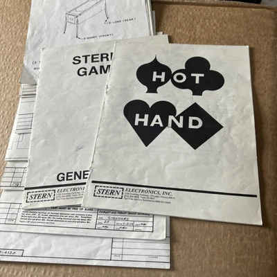 original Factory Hot Hand Stern pinball MACHINE Owners manual - Image 1 of 4
