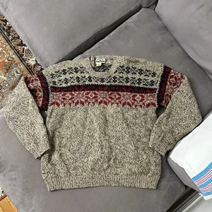 VINTAGE 90s Eddie Bauer Legends Wool Winter Sweater Men’s XXL Fits Small - Picture 1 of 8