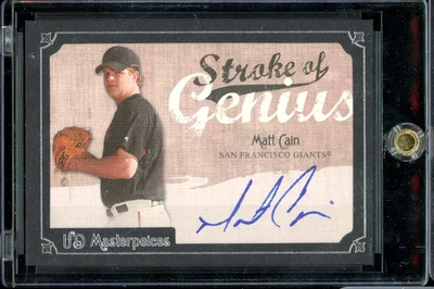 UD Masterpieces Stroke of Genius 2007 Matt Cain #SG-MC automático San Francisco Giants Foto 1 de 2