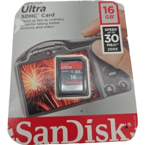 SanDisk Ultra 16GB SDHC Card Memory Card Speed Class 10 30MB/s 200X Full HD - Picture 1 of 3