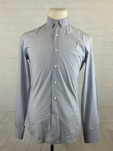 Lanvin Italy Men's Light Gray 100% Cotton Dress Shirt 16 36/37 41 $330 - Picture 1 of 13