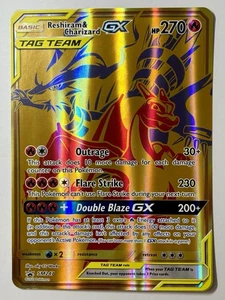Reshiram & Charizard GX Tag Team SM247 (NM) Jumbo Card S&M: Black Star Promo - Foto 1 di 8