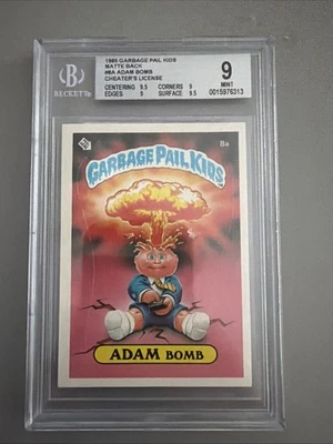 Adam Bomb 8A Garbage Pail Kids Cheaters License 1985 BGS 9 - Image 1 of 2