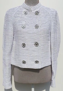 Zweireihiger Blazer Jacke GIORGIO ARMANI Weiß Gewebt Lammleder IT40 US38 - Bild 1 von 12