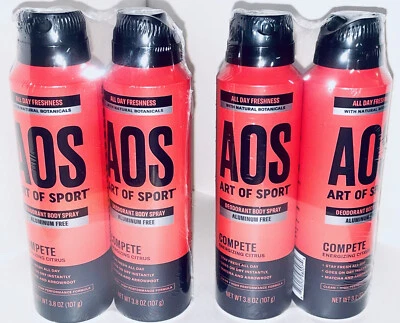 2 paquetes-4 latas-Art of Sport desodorante en aerosol corporal para hombre-aroma cítrico Foto 1 de 3
