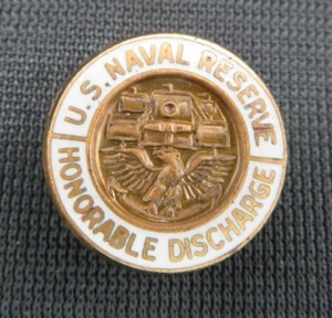 US Naval Reserve Honorable Discharge Lapel Button Insert Enamel - Picture 1 of 3