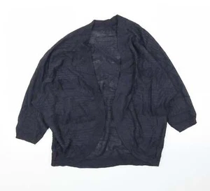 M&Co Womens Blue V-Neck Polyester Blend Cardigan Size 14 - Picture 1 of 12
